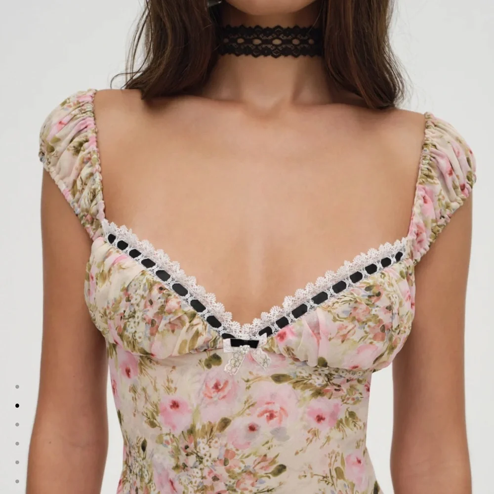 FOR LOVE & LEMONS Emmaline Floral Lace Trim Maxi Dress - Picture 3 of 17